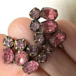 Pink rhinestone brass clip on earrings Photo 0