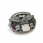 Vintage: Harley Davidson x Harmony Designs ©️1989 ☻ Eagle Rose Metal Belt Buckle Silver Photo 13