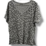 JODIFL  Charcoal Leopard‎ Print V-Neck Tee Photo 0