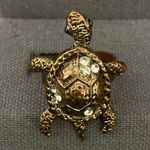 Vintage Bronze Turtle with Rhinestones Expansion Ring Photo 3