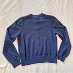 J.Crew Cardigan Sweater Cotton Crepe Navy Medium Photo 2