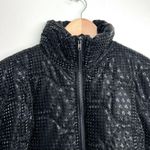Lili Sidonio Black Houndstooth Semi Cropped Boxy Puffer Down Jacket Size M Photo 4