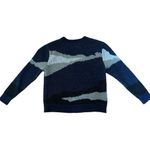 Oak + Fort Intarsia oversized sweater in blue & gray size XS Photo 4