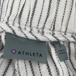 Athleta Bali Pants SZ 6 100% Linen White Stripe Drawstring Pull On Crop Cropped Photo 2