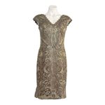 Tadashi Shoji  V Neckline Corded Embroidery Lace Dress Size 10 Photo 0