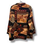 Susan Graver  Safari‎ Floral Print Button-Front Long Sleeve Shirt Sz 1X NEW Photo 3