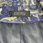 Kasper Women's Blue Paisley Button Up Lined Blazer Jacket Size 2 Petite Photo 6