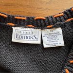 Vintage 80s Oversized Pumpkin Fall Halloween Sweater Vest Size 3X Photo 3