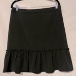 Karl Lagerfeld  Black Ruffle Hem Skirt Sz 10 Classic Minimalist Contemporary NWT‎ Photo 1