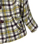 Pendleton  Plaid‎ Peacoat Women's Wool Blend Jacket Lined Yellow Burgundy Check Photo 3