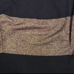 Cache Vintage Black Gold Shimmer Striped Semi Formal Midi Dress Size Small S Photo 3