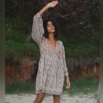 Daughters of India NEW Binita Mini Dress Apricot Color Size Large Orange White Photo 3