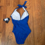 Tommy Hilfiger ‎ Ruched Tummy-Control One-Piece Swimsuit Blue size 6 NWT Photo 2