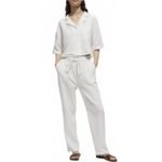 Mango Uniqlo 100% Gauze Cotton Short Sleeved Cotton Shirt Off White NWT Size 12/XXL Photo 1