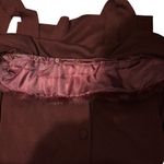 Adrianna Papell Vintage Plum Purple Fur Button Up Tie Jacket SZ L Wool Blend Photo 4