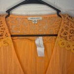 American Eagle NWT  Orange Tie Front Crochet Lace Boho Crop Top Large Romantic 70 Photo 4