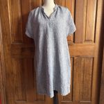 Lands' End  Blue Linen Dress Women's Size Medium 10 12 US Pockets Lightweight Photo 1