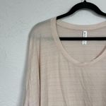 Athleta Light Pink Striped Long Sleeve Blouse Womens 3X Comfort Athletic Top Photo 4