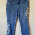 J.Jill Womens Size 10 Tall Authentic Fit Embroidered Floral Cropped Denim Jeans Photo 3