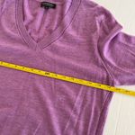 Banana Republic Sz L Pullover Purple Stretch V Neck Fine Wool Merino Sweater Photo 6