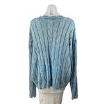 POL Women's Blue Cable Knit Distressed Long Dolman Sleeve Sweater Top Size L Photo 1