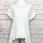 Almost Famous White Crochet Sleeve Flared Hem Knit Burnout Top Size Small Photo 5