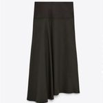 ZARA  New Women Limited Edition Khaki High Waisted Midi Skirt Size Small Photo 6