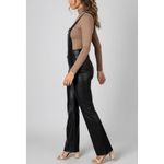 Anthropologie MAEVE x  Faux Leather Overalls, Black, 4 (US) Photo 1