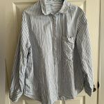 Aerie Women’s size XL  long sleeve dad shirt button down shirt blue striped Photo 0