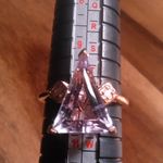 Rose De France Amethyst Moissanite Rose Gold over Sterling Silver Ring (Size 10) Photo 3