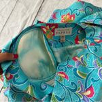 Adrianna Papell Vintage Bright Floral 100% Silk Top & Skirt Suit Set Size 12 Photo 9