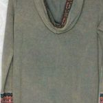 Others Follow Green Gray Hoodie Zip Waffle knit Thermal Fair Isle Trim Size XS Photo 1