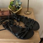 Free People Harpoon Wrap Sandals Gladiator Vegan Leather Black Size 36 (US 6) Photo 1