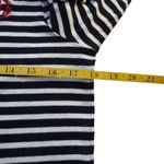 Tommy Hilfiger  Quarter Zip Navy White Striped Knit Hoodie Red Embroidery Medium Photo 7