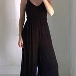 Ann Taylor Loft Tie Back Wide Leg Jumpsuit Black Size S Photo 3