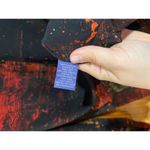 Vivienne Tam  Semi Sheer Abstract Maximalist Black Orange Button Down Blouse Photo 3