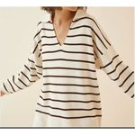 ZARA collared striped oversized pullover sweater small Photo 8