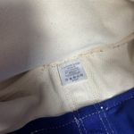 Lands' End Large Canvas Tote Bag Beach Travel Open Top Blue Trim Logo Club One Photo 2