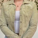 Live a Little  Y2K 100% Leather Sage Green Leather Button Jacket Photo 1