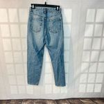 ZARA light wash high waist ripped knee tapered leg jeans size 2 Photo 3