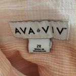 Ava & Viv Pink and Orange Plaid Button-Up Shirt Size 2X Plaid Sheer Top Photo 5