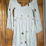 Free People  Ruched White embroidered off shoulder dress Photo 2