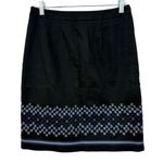 Loft Ann Taylor  Women’s Black Embroidered A Line Skirt Classic Professional Sz S Photo 1