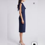 Dress the Population New!  Tiffany One-Shoulder Midi‎ Dress in Midnight Blue Sz M Photo 3
