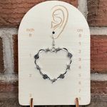 Barbed Wire Heart Earrings with Roses Silver Photo 1