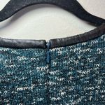 Talbots Marled Knit Faux Leather Trim Short Sleeve A-Line Dress Zip Office Sz 4 Photo 5