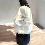 American Rag American Rag Cie Short flutter Sleeve White Crop present Top Size Small crochet Photo 2