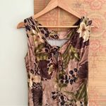 Vintage Leopard Print Tropical Hawaiian Floral Maxi Dress Brown Size 12 Photo 3