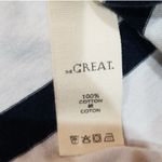 THE GREAT. The Cut Neck Tee. Bleach Stripe. 3 Blue Size L Photo 12