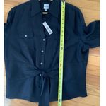 NIC+ZOE Iconic Tie Front Shirt NWT size XL Black Photo 9